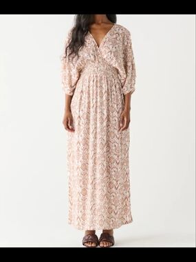 Dex Blush and Cream Printed Maxi Dress